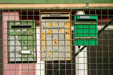 old mail boxes on the house