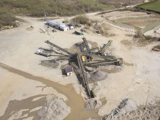 Extraction, washing, sorting and distraction of river gravel. Mining industry. Technology of...