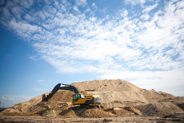 excavator machine at excavation earthmoving