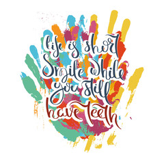 Obraz premium Hand drawn motivation quote. Creative vector typography concept for design and printing. Ready for cards, t-shirts, labels, stickers, posters.