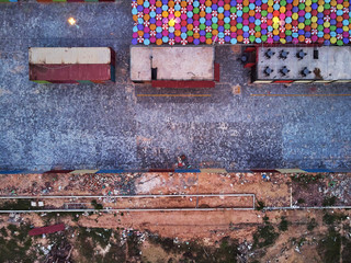 Graphic aerial view Night MArket Asia