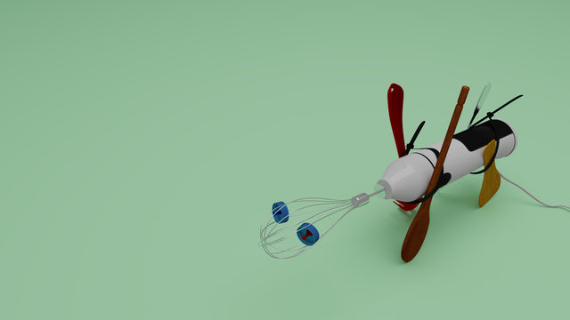 Robot de cocina. Mascota. 3D