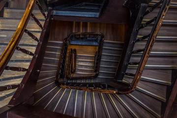 Vintage interior stairs inside building