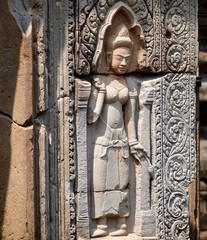 Angkor Steinreliefs, Steinmetzarbeit der Khmer in Kambodscha