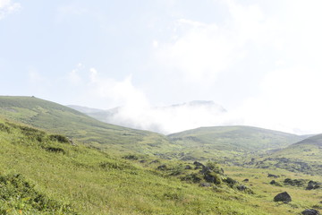 Cloudy and foggy day at plateau