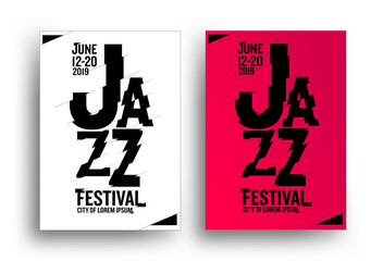 Jazz music poster design template. Creative jazz typography. Background for promotion of music events.