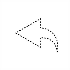 Arrow left line icon on white background.