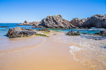 Sea coast in Blanes, Santa Crictina Beach, Costa Brava, Spain
