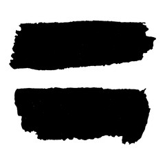 Grunge textures set. Black horizontal brush on white. Vector template. Urban Background. Dust Overlay Distress Grain. Hand drawn illustration. Abstract shape for your design or scrapbook. EPS.
