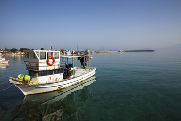 Traditional fishing boat in the sea