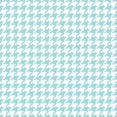 Retro Seamless Pixel Houndstooth Pattern Turquoise