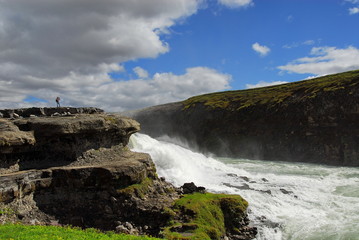 Iceland. One of the most beautiful waterfalls in Europe-Gullfoss