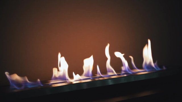 Modern bio fireplace on ethanol gas. Smart ecological alternative technologies. Energy saving innovation