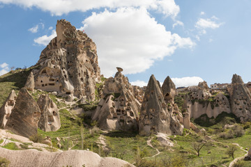 the sculpted landscape of the volcanic region of Cappadocia