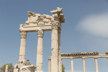ruins of the Temple of Trajan in the ancient Greek Roman city of Pergamon