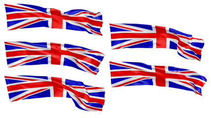 Great Britain long flags set