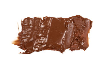 Cream chocolate spreading isolated on white background, with clipping path, top view