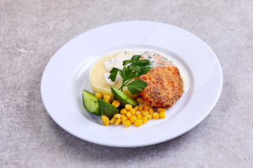 chicken with mashed potato