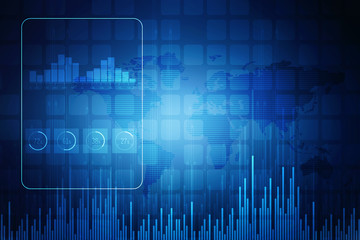 2d rendering Stock market online business concept. business Graph

