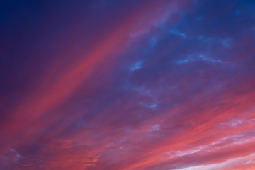 Beautiful cloudy sky in Blue and pink