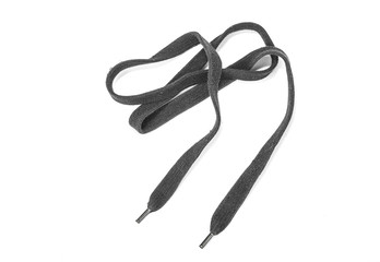 Used black shoelace on the white background