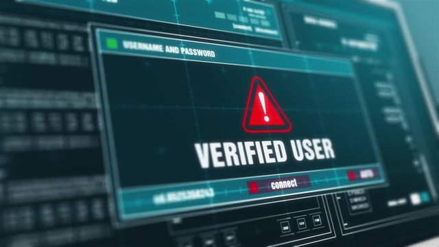 Verified User Firewall Alert Warning notification System Security Alert error message on Computer Screen Entering Login And Password .