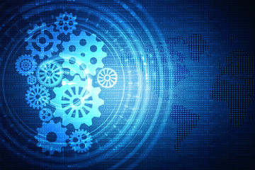 2D rendering illustration.  gears on a white background
