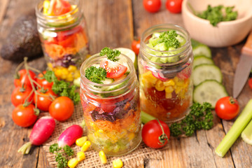 mixed salad in jar