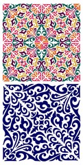 A beautiful oriental ornament made of individual elements. Square, color scarf