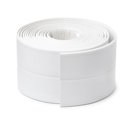 Roll of white adhesive flexible caulk strip