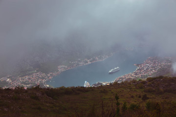 Вид на Котор с горы View of Kotor from the mountain