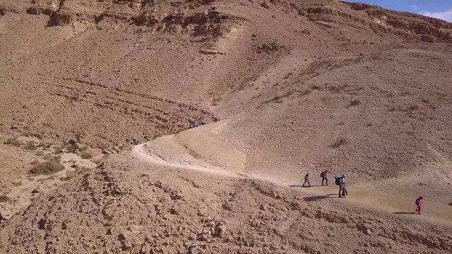 Aerial footage of the negev desert in israel
