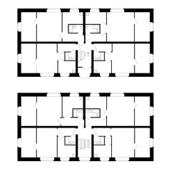 Best apartment house floor plans. Unfurnished apartments for your design. Vector  floor plans blueprint. Modern architectural background.