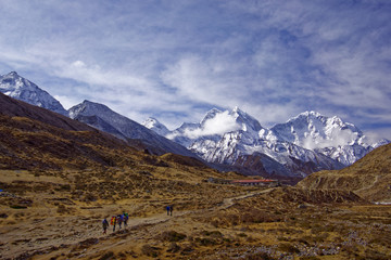 View of the Himalayas from  Pheriche.