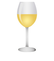 white wine glasses.Realistic glass on white background. Vector illustration