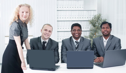 portrait of employees in the workplace in the office