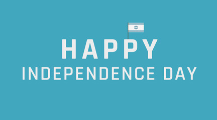 Israel Independence Day holiday greeting card with Israel flag icon and english text