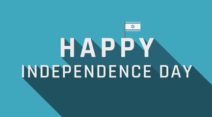 Israel Independence Day holiday greeting card with Israel flag icon and english text