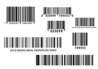 Realistic bar code icon. A modern simple flat barcode. Marketing, the concept of the Internet. Fashionable vector sign of a market trademark for website design, mobile application. Bar code logo