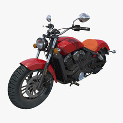 Obraz na płótnie Canvas Classic Motorbike isolated on white. 3D illustration