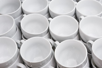 A lot of coffee cups close-up