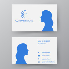 Vector business card template. Visiting card for business and personal use. Modern presentation card with company logo. Vector illustration design.