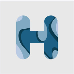H Water Font Vector Template Design Illustration