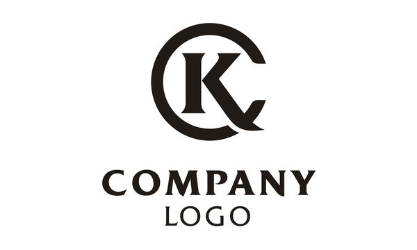 Initials Monogram Letter C K, KC, CK, logo design 