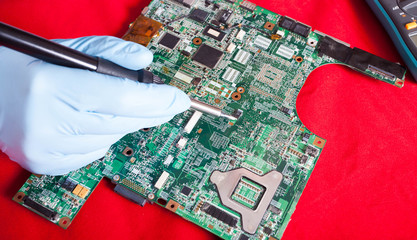 Printed circuit board, PCB over red table