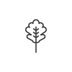 Oak tree leaf outline icon. linear style sign for mobile concept and web design. Leaf simple line vector icon. Symbol, logo illustration. Pixel perfect vector graphics