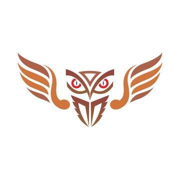owl logo design for mascot or symbol