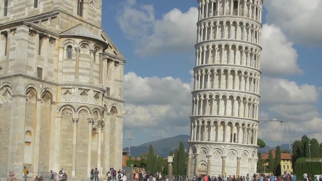 The famous Leaning Tower and the Cathedral of Pisa