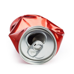 Compressed cans isolated on a white background
