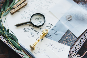 Wedding calligraphy and decor.Inspiration. Wedding invitations, envelope, cards, printing,...